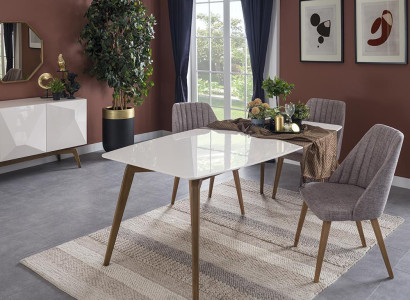 Modern Complete Dining table Modern 4x Chairs Design Dining room Furniture